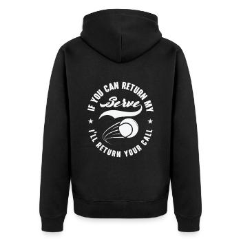 Joueur de tennis Raquette de tennis Balle de tennis - Veste à capuche bio Premium Unisexe - noir - Dos - Nico (187cm)