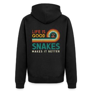 La vie est belle, les serpents la rendent meilleure pour - Veste à capuche bio Premium Unisexe - noir - Dos - Nico (187cm)