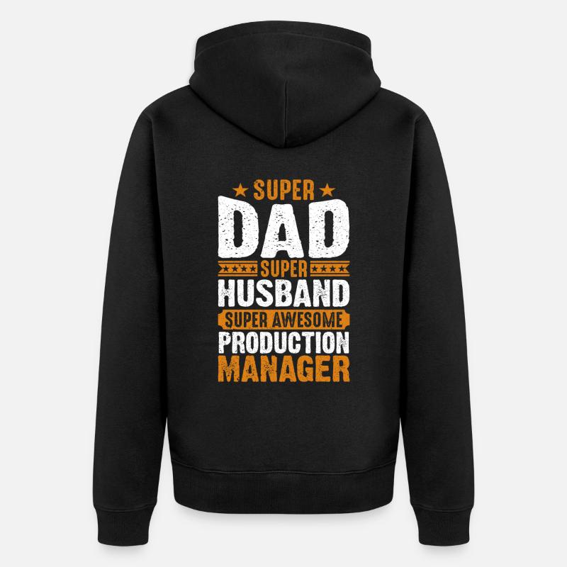 Super Papa Super Mari - Veste à capuche bio Premium Unisexe - noir