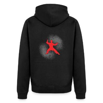karate - Unisex Premium Organic Zip Hoodie - black - Back - Nico (187cm)