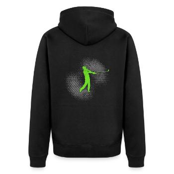 gulf - Unisex Premium Organic Zip Hoodie - black - Back - Nico (187cm)