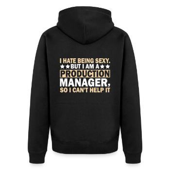 I Hate Being Sexy - Unisex Premium Bio Zip Hoodie - Schwarz - Hinten - Nico (187cm)