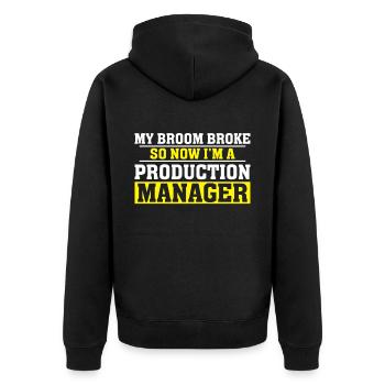 My Broom Broke - Unisex Premium Organic Zip Hoodie - black - Back - Nico (187cm)