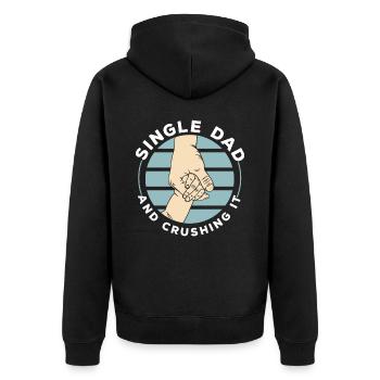 Alleinerziehender Vater und der beste Vater aller - Unisex Premium Bio Zip Hoodie - Schwarz - Hinten - Nico (187cm)