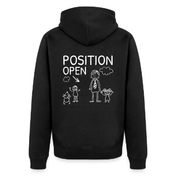 Position Open Single Dad Father's Day Father Daddy - Unisex Premium Organic Zip Hoodie - black - Back - Nico (187cm)