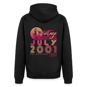Mois de naissance Juillet 2001 - Veste à capuche bio Premium Unisexe - noir - Dos - Nico (187cm)