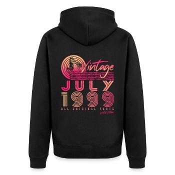 Mois de naissance Juillet 1999 - Veste à capuche bio Premium Unisexe - noir - Dos - Nico (187cm)