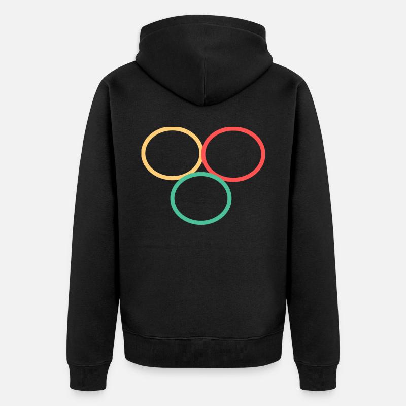 Conception simple à trois cercles - Veste à capuche bio Premium Unisexe - noir