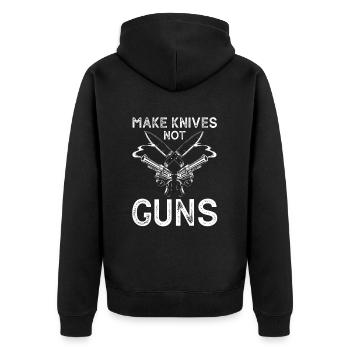 Father and Messerasmmler Messerfan Papa Design - Unisex Premium Organic Zip Hoodie - black - Back - Nico (187cm)