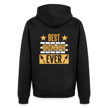 The best bricklayer of all time Masonry - Unisex Premium Organic Zip Hoodie - black - Back - Nico (187cm)