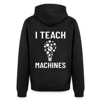 Maschinelles Lernen Künstliche Intelligenz AI - Unisex Premium Bio Zip Hoodie - Schwarz - Hinten - Nico (187cm)