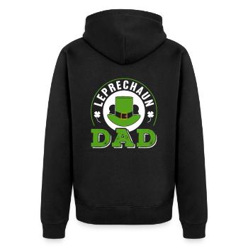 Goblin Papa Leprechaun Irish St Patrick's Day Irish - Unisex Premium Organic Zip Hoodie - black - Back - Nico (187cm)