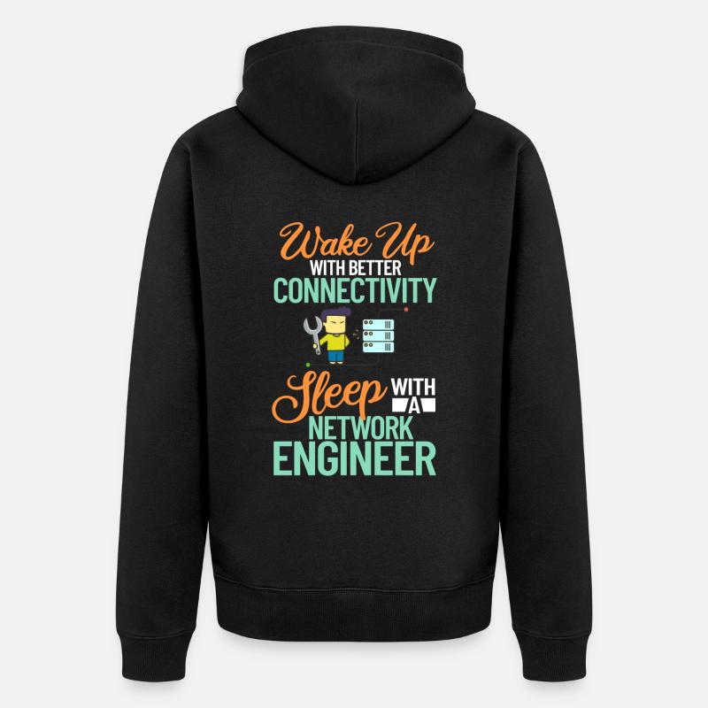 Netzwerkingenieur Network Engineer Computer - Unisex Premium Bio Zip Hoodie - Schwarz