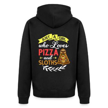 Sloth Pizza Livraison Pizzeria Italien - Veste à capuche bio Premium Unisexe - noir - Dos - Nico (187cm)