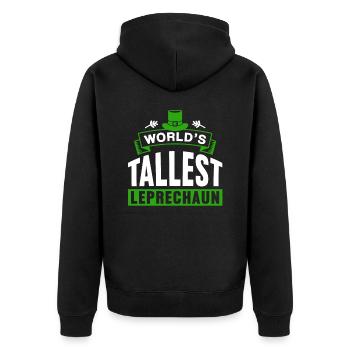 The largest leprechaun in the world Irish Irish Leprechaun - Unisex Premium Organic Zip Hoodie - black - Back - Nico (187cm)