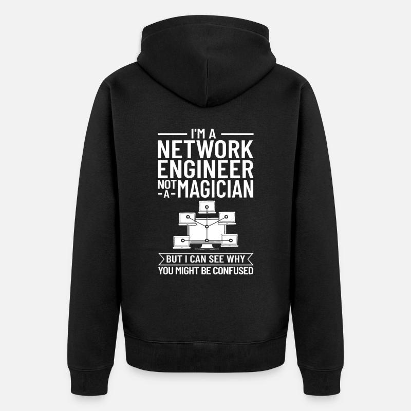 Netzwerkingenieur Network Engineer Computer - Unisex Premium Organic Zip Hoodie - black