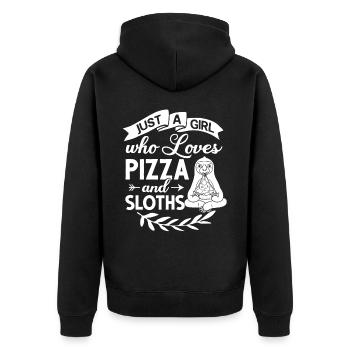 Sloth Pizza Livraison Pizzeria Italien - Veste à capuche bio Premium Unisexe - noir - Dos - Nico (187cm)