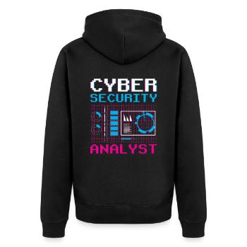 Cybersecurity Analyst IT Security Hacker Hack - Unisex Premium Organic Zip Hoodie - black - Back - Nico (187cm)