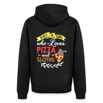 Sloth Pizza Livraison Pizzeria Italien - Veste à capuche bio Premium Unisexe - noir - Dos - Nico (187cm)