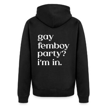 Lustiges Femboy-Geschenk - Unisex Premium Bio Zip Hoodie - Schwarz - Hinten - Nico (187cm)