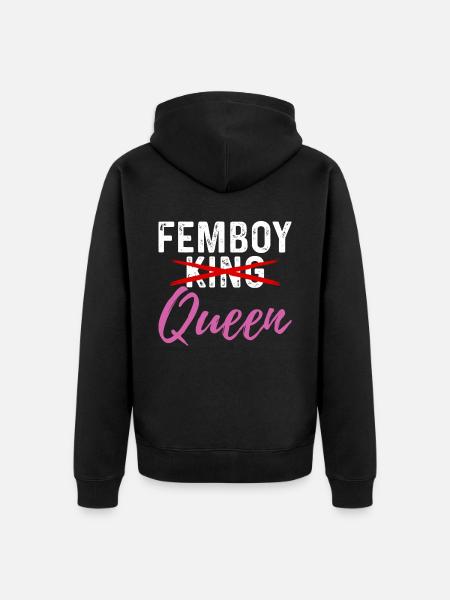 Funny Femboy Gift - Unisex Premium Organic Zip Hoodie - black