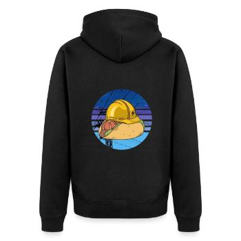 Taco elektriker geschenk - Unisex Premium Bio Zip Hoodie - Schwarz - Hinten - Nico (187cm)