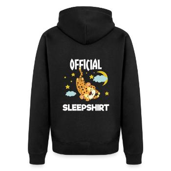 Nettes Schlafendes Jaguar geschenk - Unisex Premium Bio Zip Hoodie - Schwarz - Hinten - Nico (187cm)