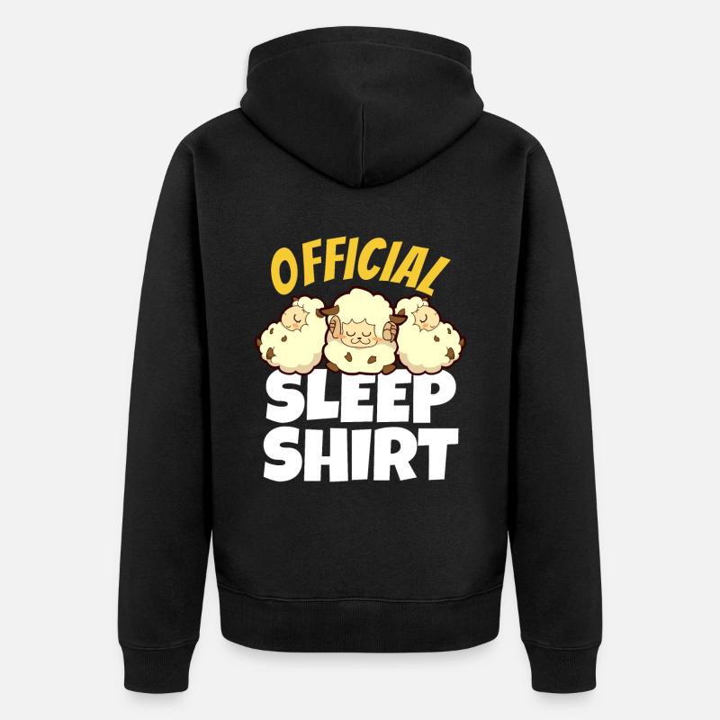 Nice Sleeping Sheep Gift - Unisex Premium Organic Zip Hoodie - black