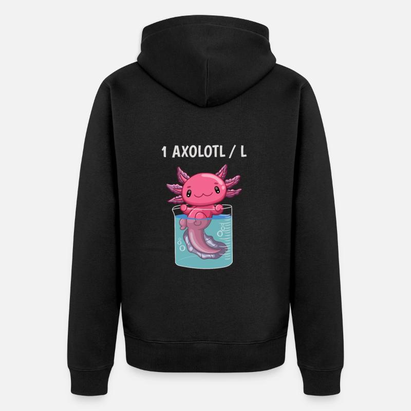 Drôle de cadeau axolotl - Veste à capuche bio Premium Unisexe - noir