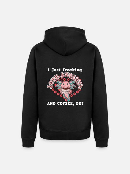 Cadeau café Axolotl - Veste à capuche bio Premium Unisexe - noir