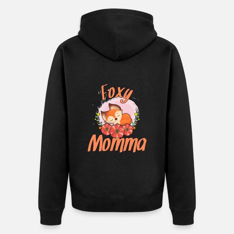 Fuchsige Mama - Unisex Premium Bio Zip Hoodie - Schwarz