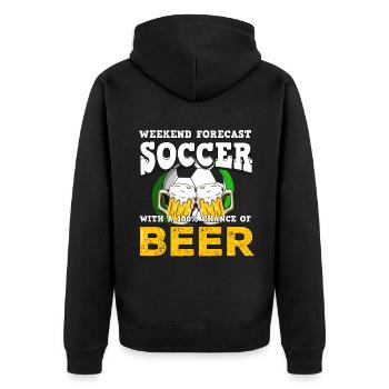Bière de football - Veste à capuche bio Premium Unisexe - noir - Dos - Nico (187cm)