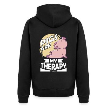 Cochon - Veste à capuche bio Premium Unisexe - noir - Dos - Nico (187cm)