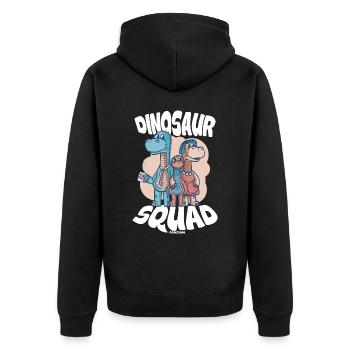 Dinosaur Squad - Unisex Premium Bio Zip Hoodie - Schwarz - Hinten - Nico (187cm)
