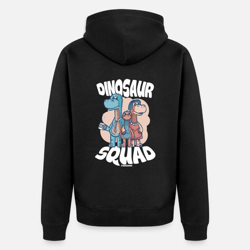 Escouade de dinosaures - Veste à capuche bio Premium Unisexe - noir