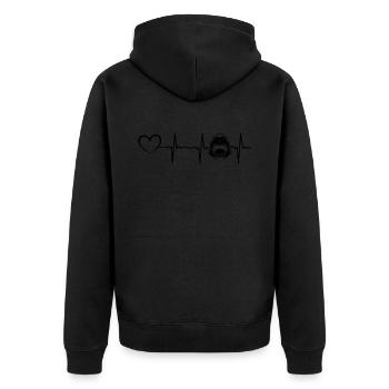 Great White Shark Heartbeat Sharkfish Shark - Unisex Premium Organic Zip Hoodie - black - Back - Nico (187cm)