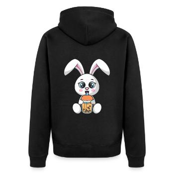 Bubble Milk Tea Lapin boissons Boba Milk Tea - Veste à capuche bio Premium Unisexe - noir - Dos - Nico (187cm)