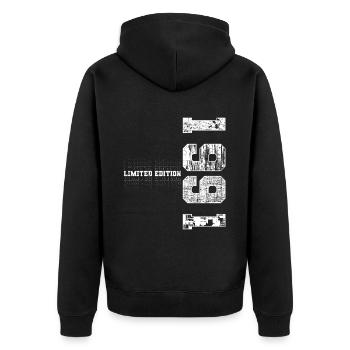 Limited Edition 1991 Year of Birth 1991 Gift - Unisex Premium Organic Zip Hoodie - black - Back - Nico (187cm)