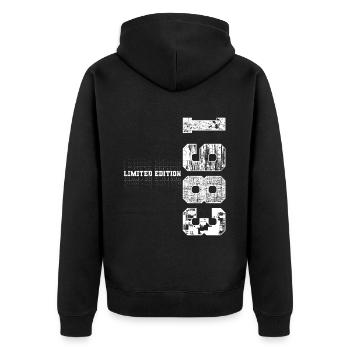 Limited Edition 1983 Year of Birth 1983 Gift - Unisex Premium Organic Zip Hoodie - black - Back - Nico (187cm)
