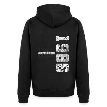 Limited Edition 1986 Year of Birth 1986 Gift - Unisex Premium Organic Zip Hoodie - black - Back - Nico (187cm)