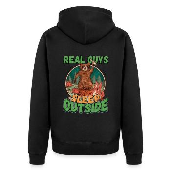De vrais gars qui dorment dehors - Camping Camping Nature - Veste à capuche bio Premium Unisexe - noir - Dos - Nico (187cm)