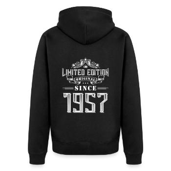Édition limitée 1957 - Veste à capuche bio Premium Unisexe - noir - Dos - Nico (187cm)