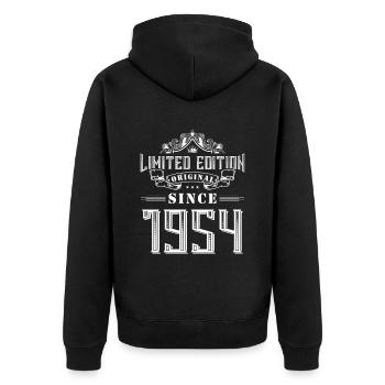1954 limited edition - Unisex Premium Organic Zip Hoodie - black - Back - Nico (187cm)