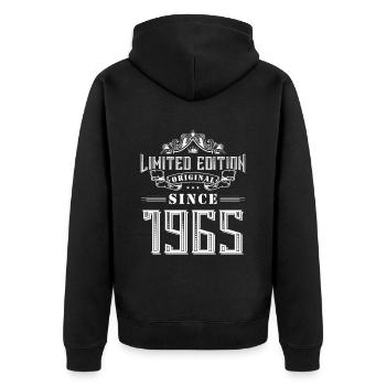 Édition limitée 1965 - Veste à capuche bio Premium Unisexe - noir - Dos - Nico (187cm)