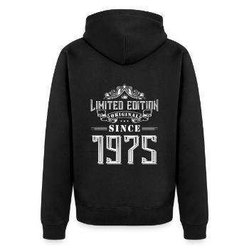 Édition limitée 1975 - Veste à capuche bio Premium Unisexe - noir - Dos - Nico (187cm)