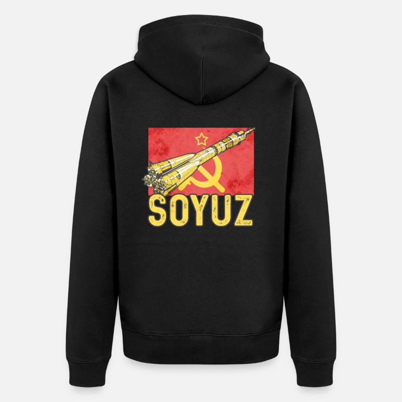 Fusée Soyouz - Veste à capuche bio Premium Unisexe - noir