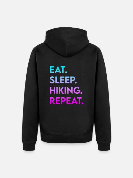 Eating Sleep Hiking - Unisex Premium Organic Zip Hoodie - black