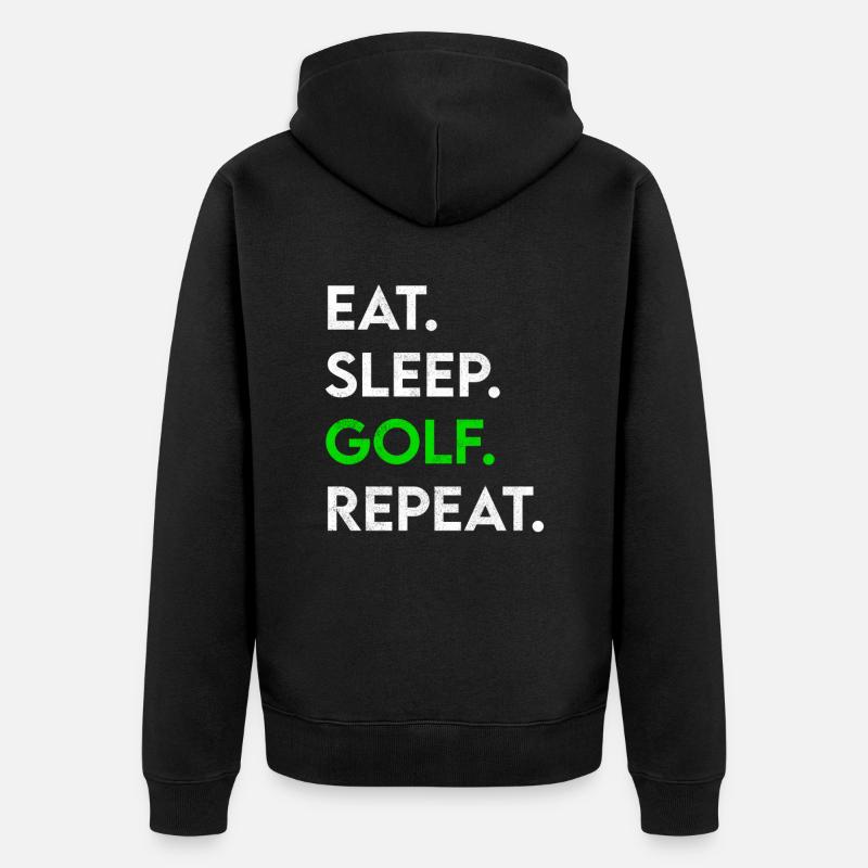 manger dormir golf répéter - Veste à capuche bio Premium Unisexe - noir