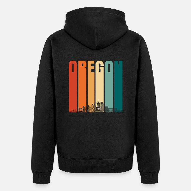 Oregon - Unisex Premium Bio Zip Hoodie - Schwarz