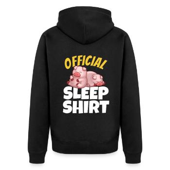 Niedliche Schlafende Schwein geschenke - Unisex Premium Bio Zip Hoodie - Schwarz - Hinten - Nico (187cm)